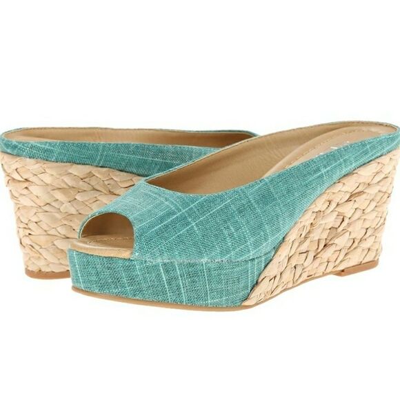 CL by Laundry Daysie Open Back Aqua Espadrilles - Picture 1 of 7